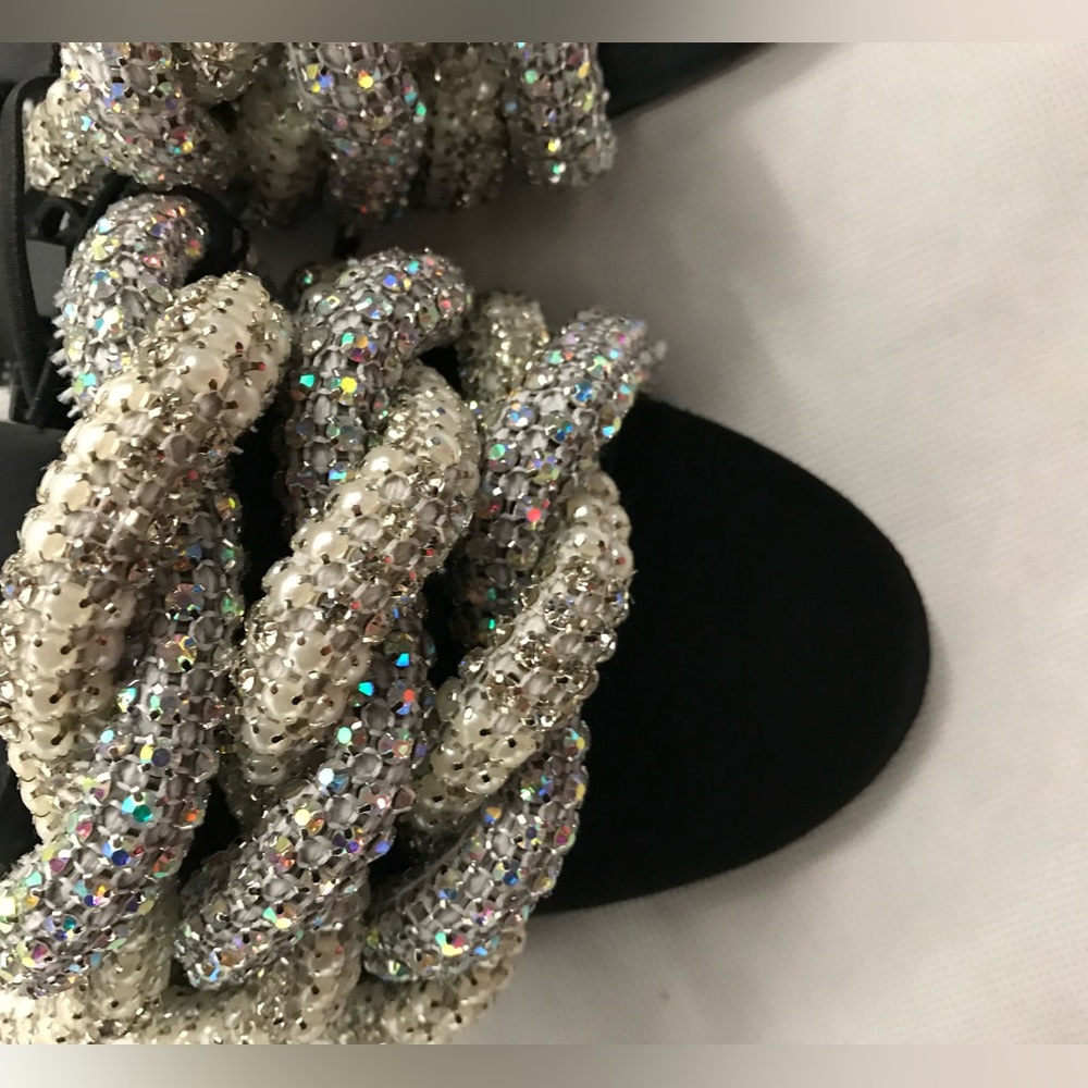 ZARA Gem Rhinestone Embellished Slides - Picture 5 of 9